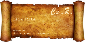 Csik Rita névjegykártya